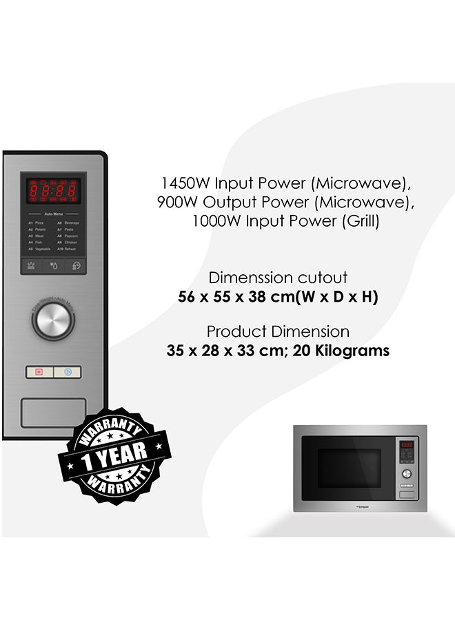 Bompani - Built-In Microwave With Grill - Digital Control, Push Button Door, Stainless Steel Interior/Exterior - 25 L 1450 W BO243MXE Silver - Image 1