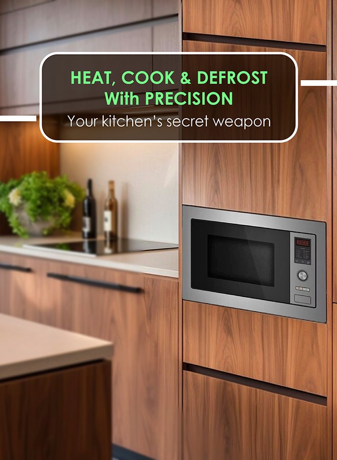 Bompani - Built-In Microwave With Grill - Digital Control, Push Button Door, Stainless Steel Interior/Exterior - 25 L 1450 W BO243MXE Silver - Image 1