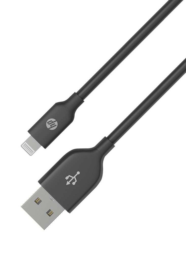 HP - USB A To Lightning Cable  MFi-Certified iPhone Charging Cable 1M BLACK - Image 1