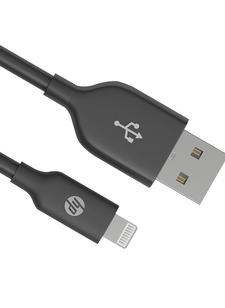 HP - USB A To Lightning Cable  MFi-Certified iPhone Charging Cable 1M BLACK - Image 1