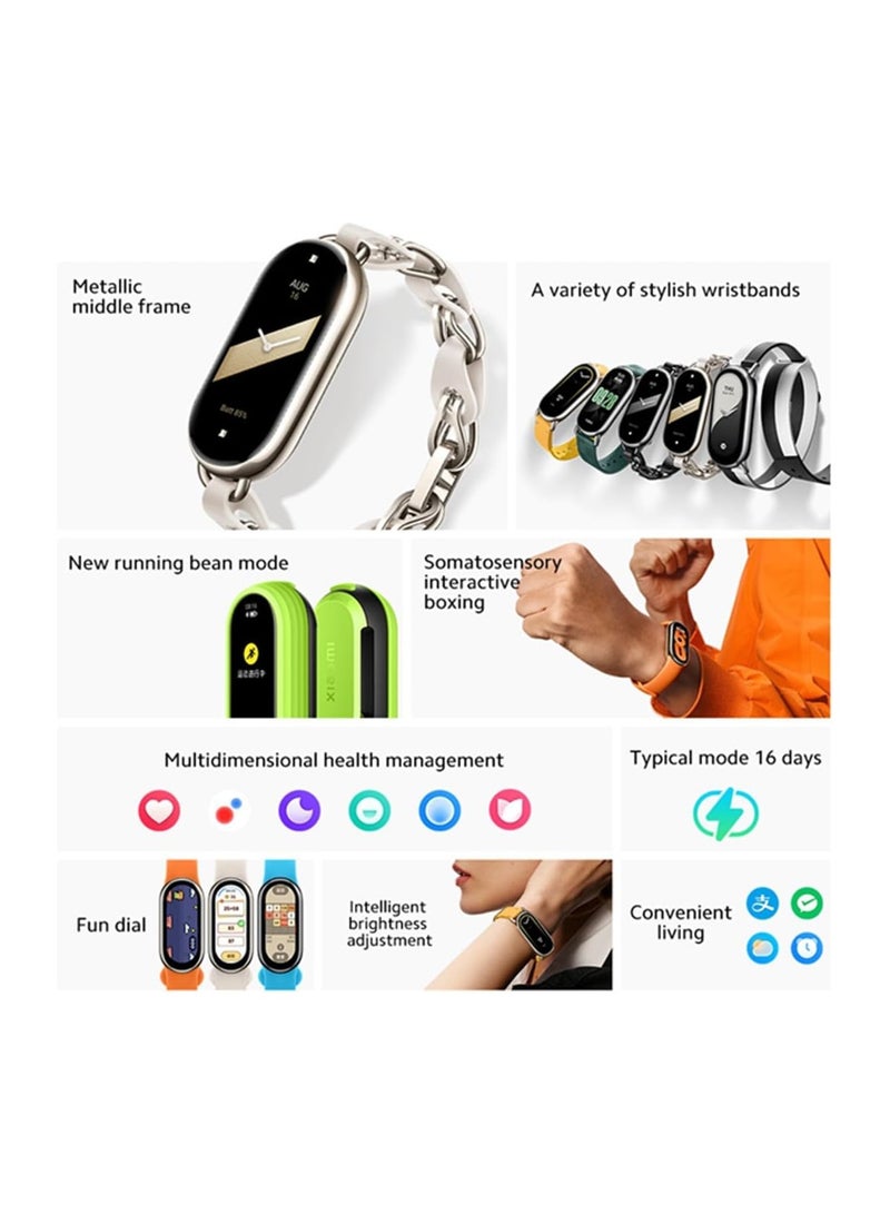 Xiaomi Mi 8 Smart Watch Band Heart Rate Blood Oxygen And Sleep Monitoring,1.62 Inch AMOLED Touchscreen Display With Long Battery Life Black - Image 4