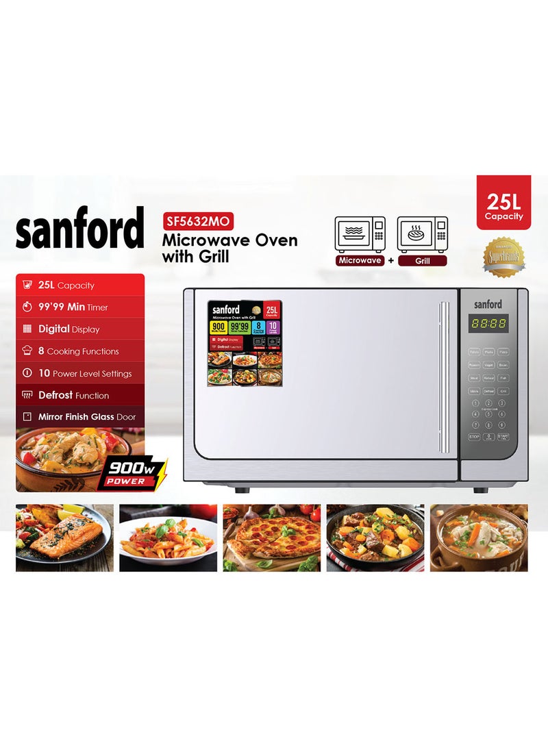 Sanford 2-in-1 Microwave & Grill With 25 L 1400 W SF5632MO BS White  - Image 4