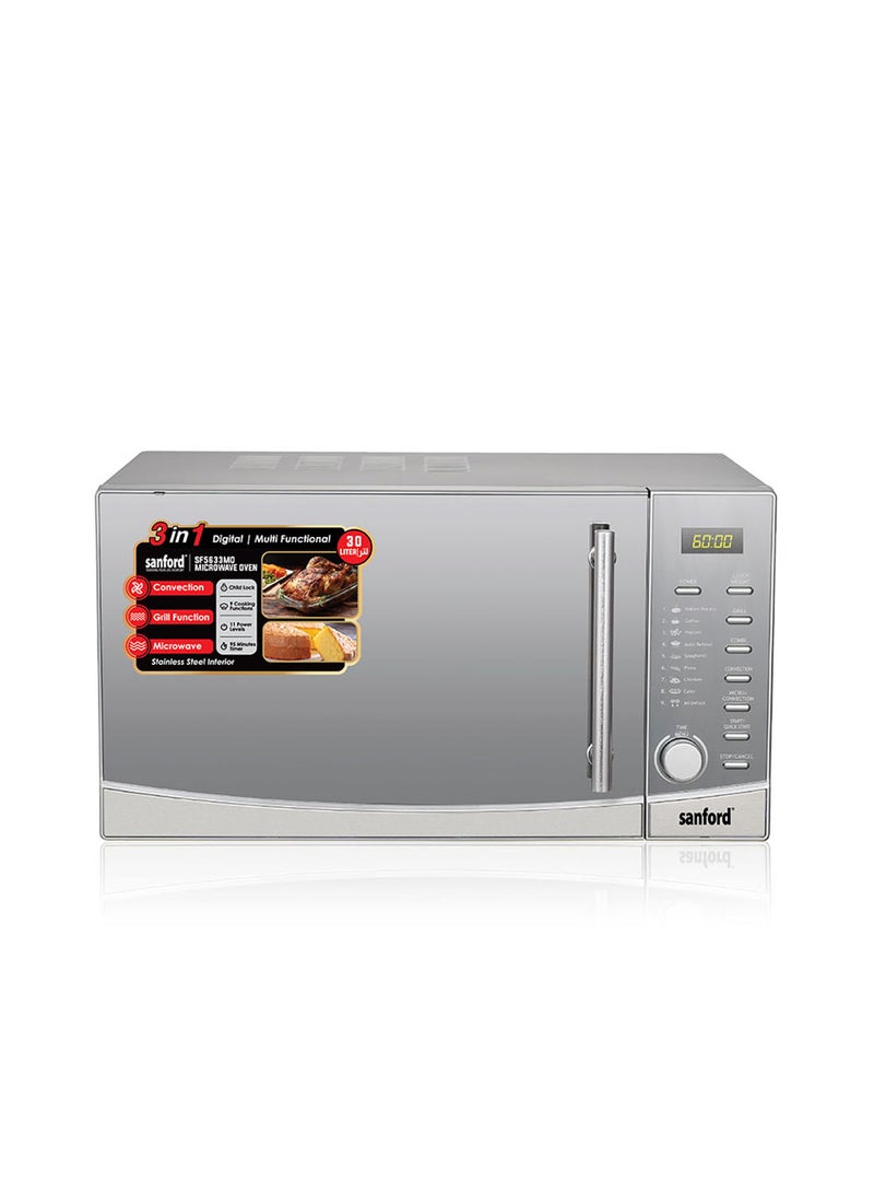 Sanford SANFORD MICROWAVE OVEN 30.0 LT WITH CONVECTION 30 L 2200 W SF5633MO BS Silver  - Image 2