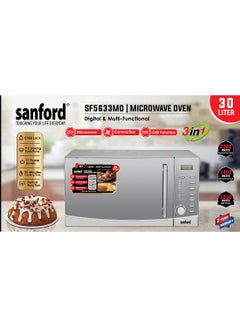 Sanford SANFORD MICROWAVE OVEN 30.0 LT WITH CONVECTION 30 L 2200 W SF5633MO BS Silver  - Image 3