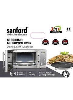 Sanford SANFORD MICROWAVE OVEN 30.0 LT WITH CONVECTION 30 L 2200 W SF5633MO BS Silver  - Image 5