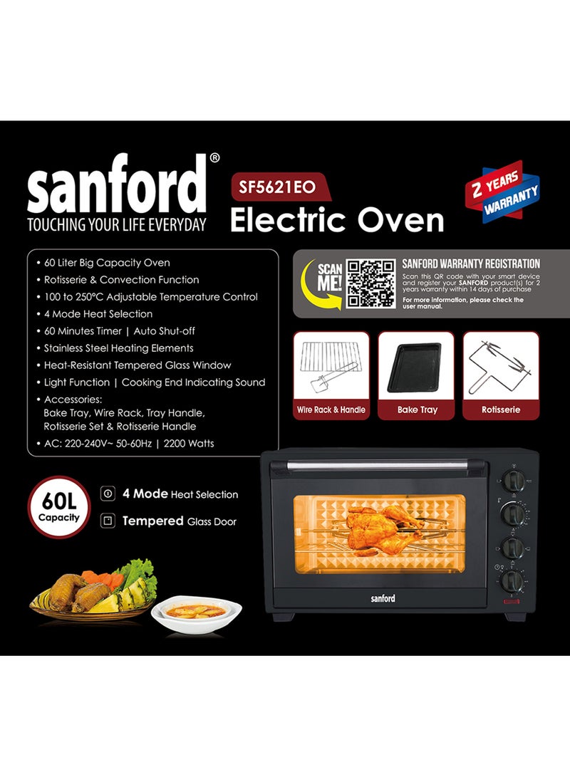 SANFORD ELECTRIC OVEN 60.0 LITRE 60 L 2000 W SF5621EO BS Black - pnsku/N70009105V/45/_/1697215467/a2f3d9d1-418c-401c-93a6-239e3ec520e3