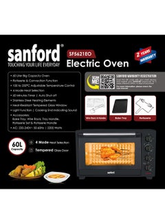 Sanford SANFORD ELECTRIC OVEN 60.0 LITRE 60 L 2000 W SF5621EO BS Black  - Image 5