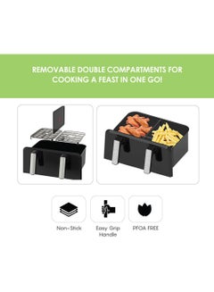 Digital Dual Basket Non-Stick Air Fryer, Double Compartments with Clear Glass, PFOA Free, 8 Preset Menus, Oil Free Cooking, LED Touch Control 9 L 1700 W SF2459AF BS Black - pnsku/N70009122V/45/_/1709827065/d6071fa0-53ed-4920-88e0-5cadc82ea279