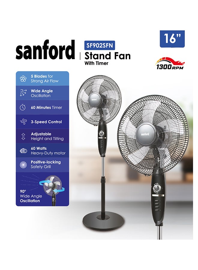 SANFORD STAND FAN 16" 60 W SF902SFN BS Multicolor - pnsku/N70009131V/45/_/1697782467/24503cc0-d615-4376-8592-42ac2397b89c