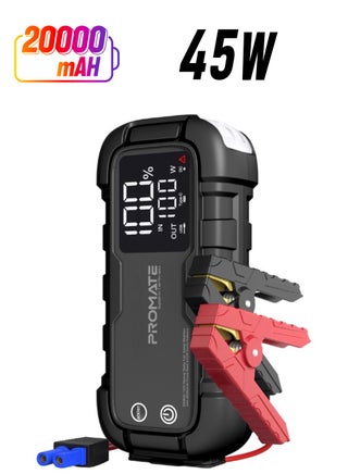 20000 mAh 20000 mAh iPhone 16 Power Bank, Car Starter 2000A/12V Peak Current Portable Jump Starter With 45W USB-C Power Delivery, Dual QC 3.0 USB Ports, LED Light And Smart Clamp For Cars, iPhone 15 - Black - pnsku/N70009134V/45/_/1740034228/0b407b38-9d08-451d-8cb3-744b8a866dc5