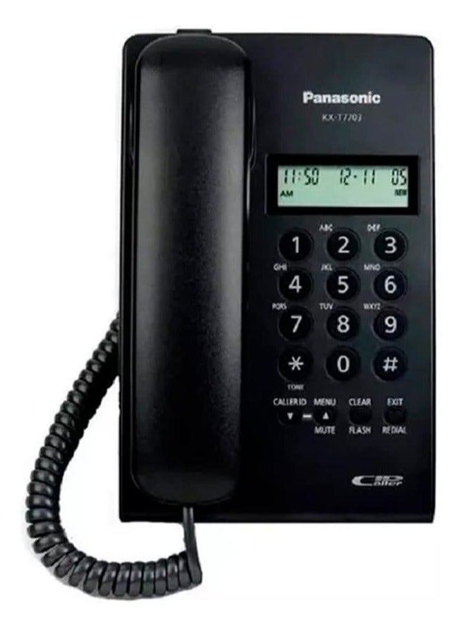 Panasonic KX-T7703X-B Caller ID Display Phone Black - Image 1
