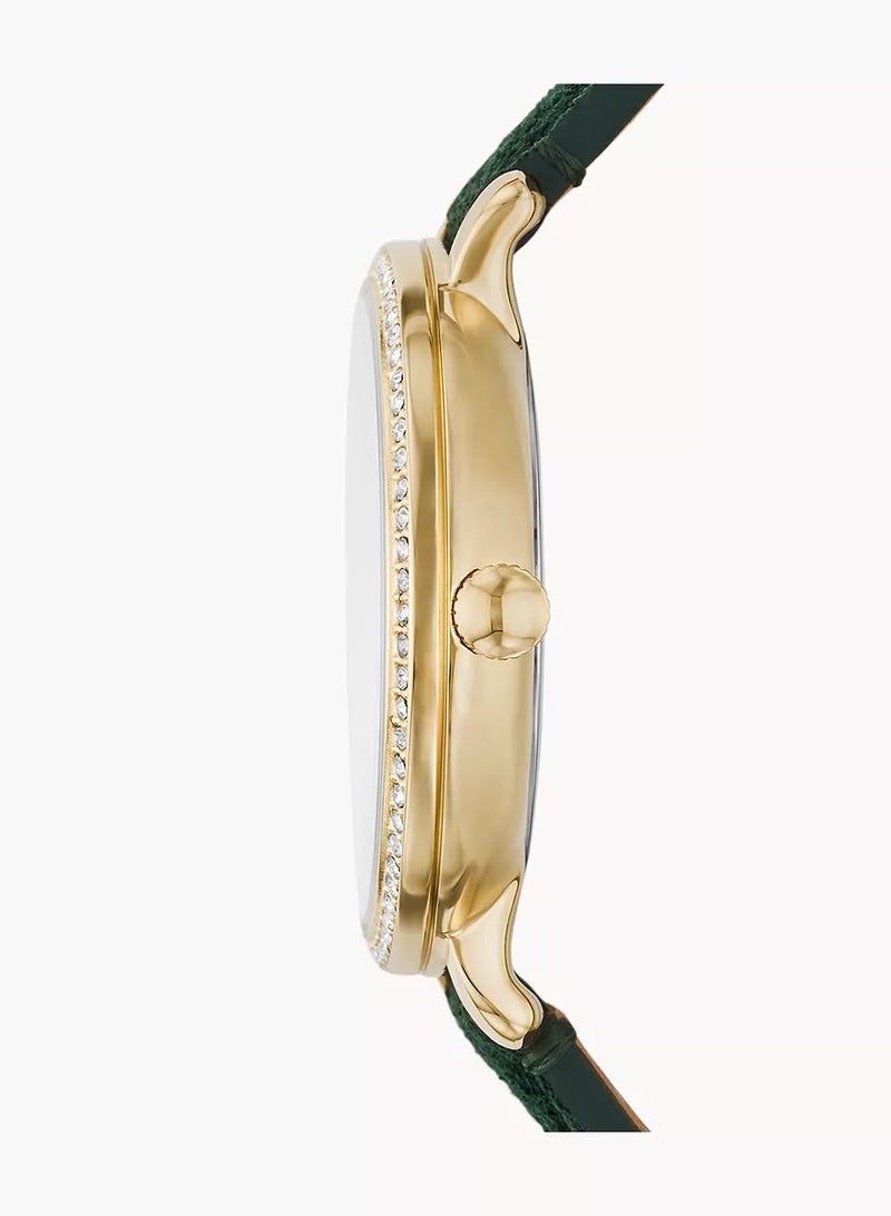 FOSSIL Women's Analog Round Shape Leather Wrist Watch  - Image 2