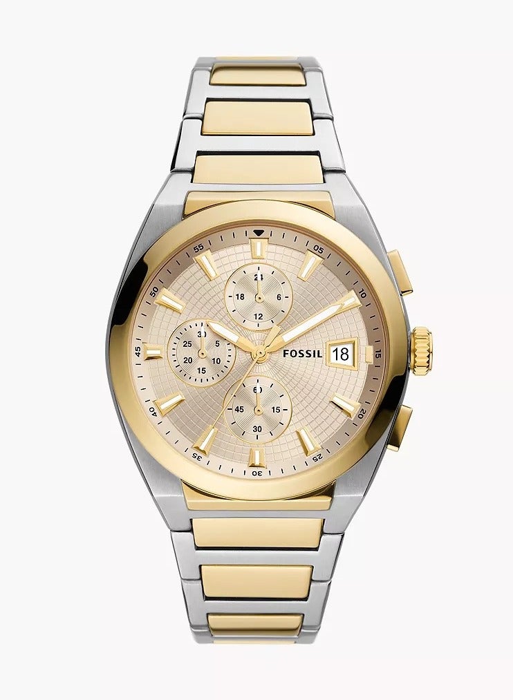 FOSSIL Men's Chronograph Round Shape Stainless Steel Wrist Watch - Image 1