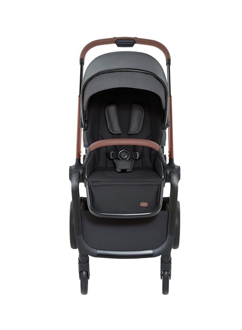 Chicco - Mysa Stroller - Newborn Comfort with Reversible Seat, Shock Absorbing Wheels UV Canopy, Black Satin, Foldable Design - Image 1
