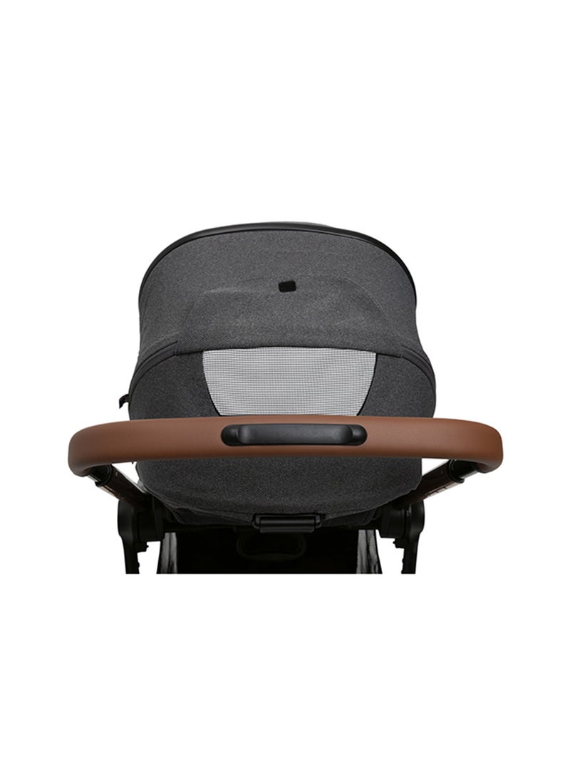 Chicco - Mysa Stroller - Newborn Comfort with Reversible Seat, Shock Absorbing Wheels UV Canopy, Black Satin, Foldable Design - Image 1