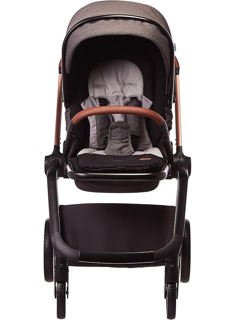 Chicco Mysa Stroller - Newborn Comfort with Reversible Seat, Shock Absorbing Wheels UV Canopy, Black Satin, Foldable Design  - Image 5