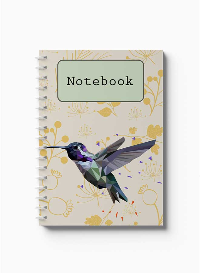 LOWHA Spiral Notebook Polygonal Design With Bird Green/Purple/Yellow  - Image 2