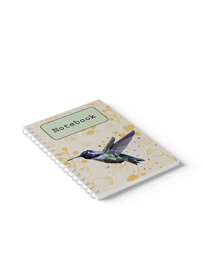 LOWHA Spiral Notebook Polygonal Design With Bird Green/Purple/Yellow  - Image 5