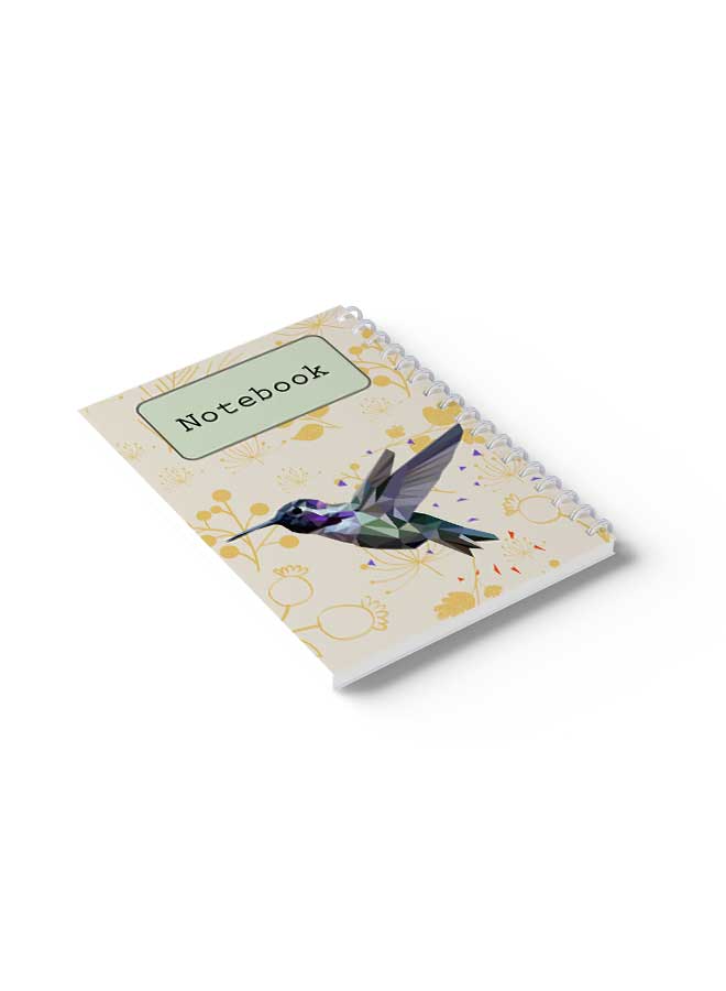 LOWHA Spiral Notebook Polygonal Design With Bird Green/Purple/Yellow  - Image 4