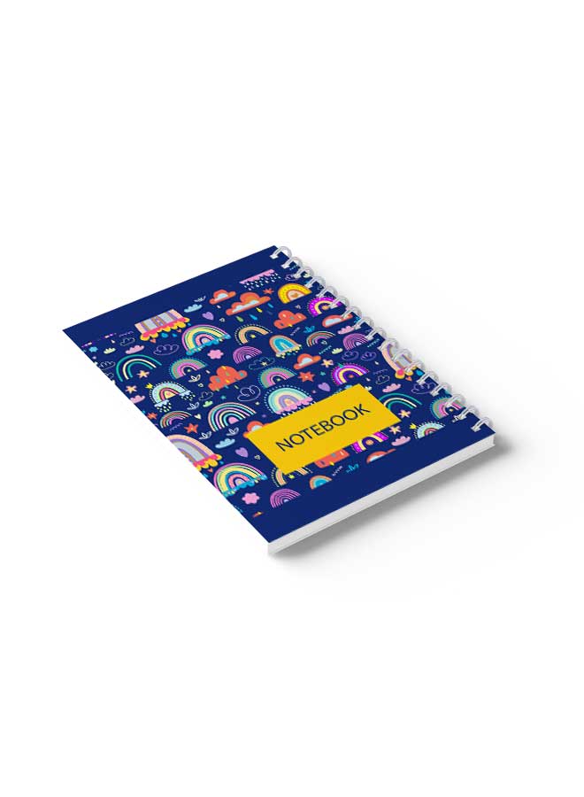 LOWHA Spiral Notebook Boho Weather Pattern Blue/Yellow/Pink - Image 4
