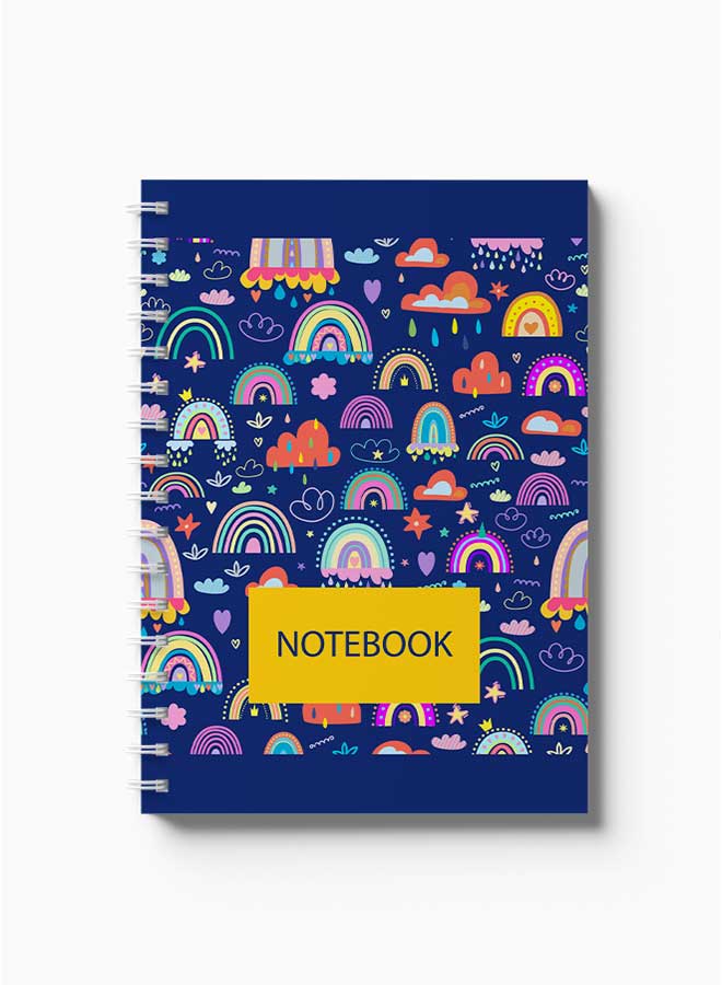 LOWHA Spiral Notebook Boho Weather Pattern Blue/Yellow/Pink - Image 2