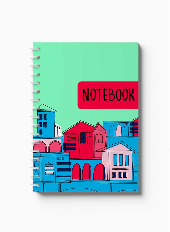 LOWHA - Spiral Notebook Notebook Seamless Pattern Green/Blue/Red - Image 1