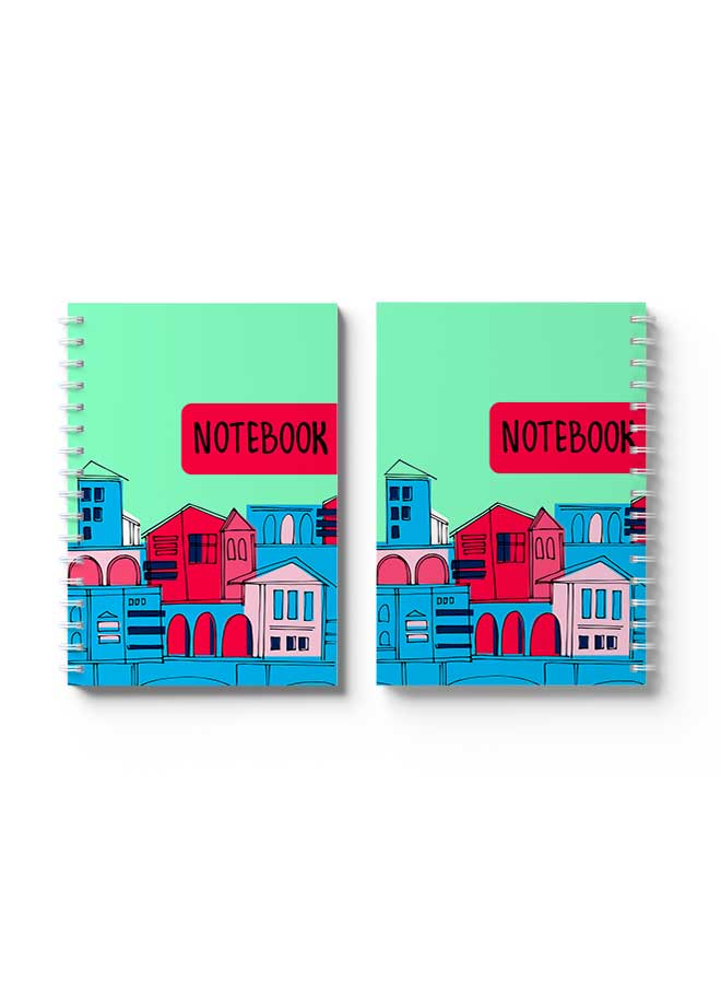 LOWHA - Spiral Notebook Notebook Seamless Pattern Green/Blue/Red - Image 1