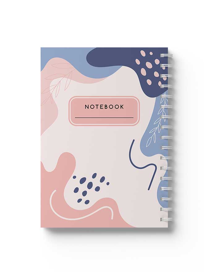 LOWHA Spiral Notebook Aesthetic Floral Art3 Red/Blue - Image 1