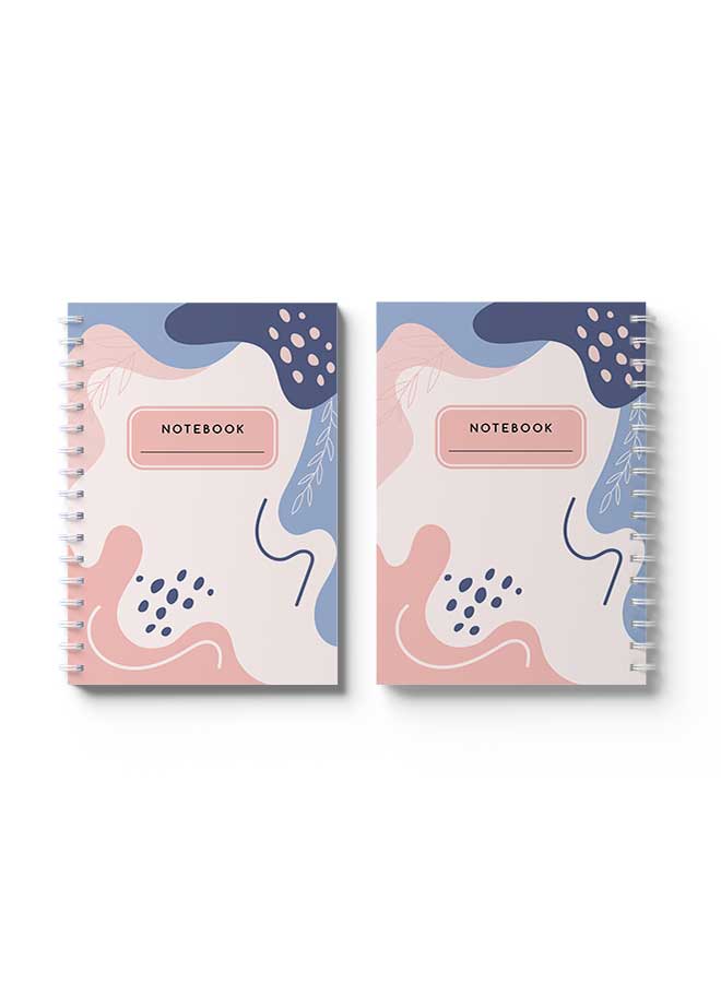 LOWHA Spiral Notebook Aesthetic Floral Art3 Red/Blue - Image 3