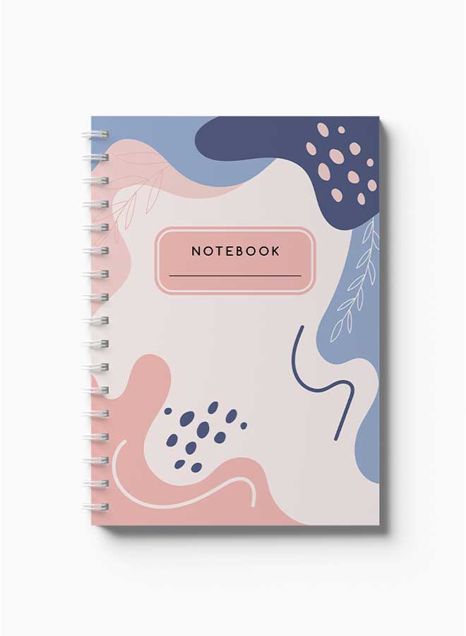LOWHA Spiral Notebook Aesthetic Floral Art3 Red/Blue - Image 2