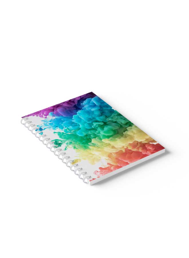 LOWHA Spiral Notebook Abstract Colored Smokes Bg1 Green/Blue/Yellow/White - Image 5