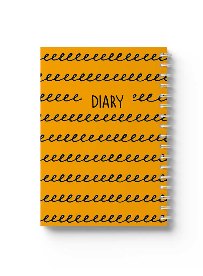 Spiral Notebook Cursive Writing Diary Orange/Black