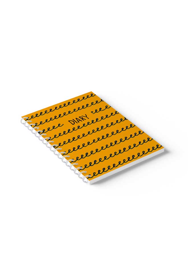 Spiral Notebook Cursive Writing Diary Orange/Black