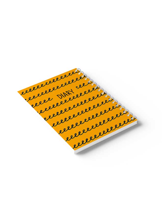 Spiral Notebook Cursive Writing Diary Orange/Black
