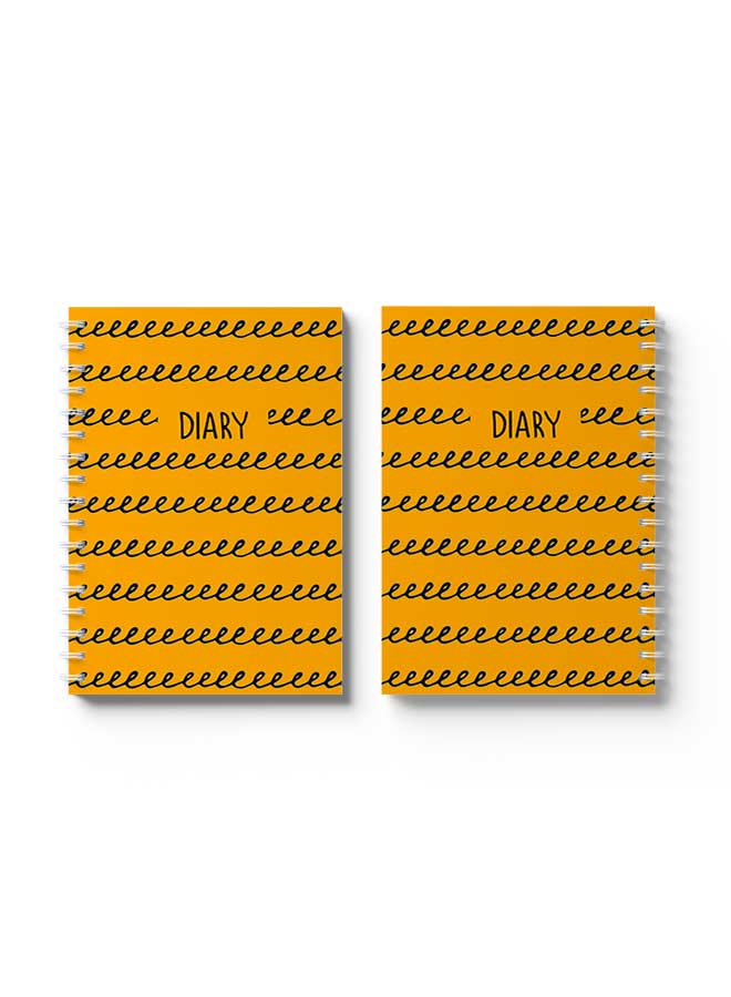 Spiral Notebook Cursive Writing Diary Orange/Black