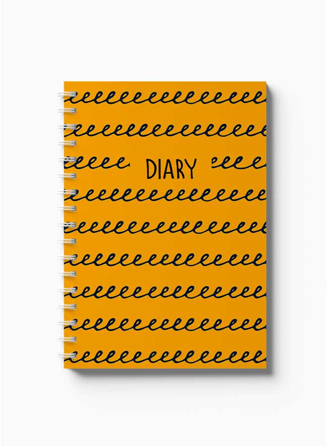 Spiral Notebook Cursive Writing Diary Orange/Black