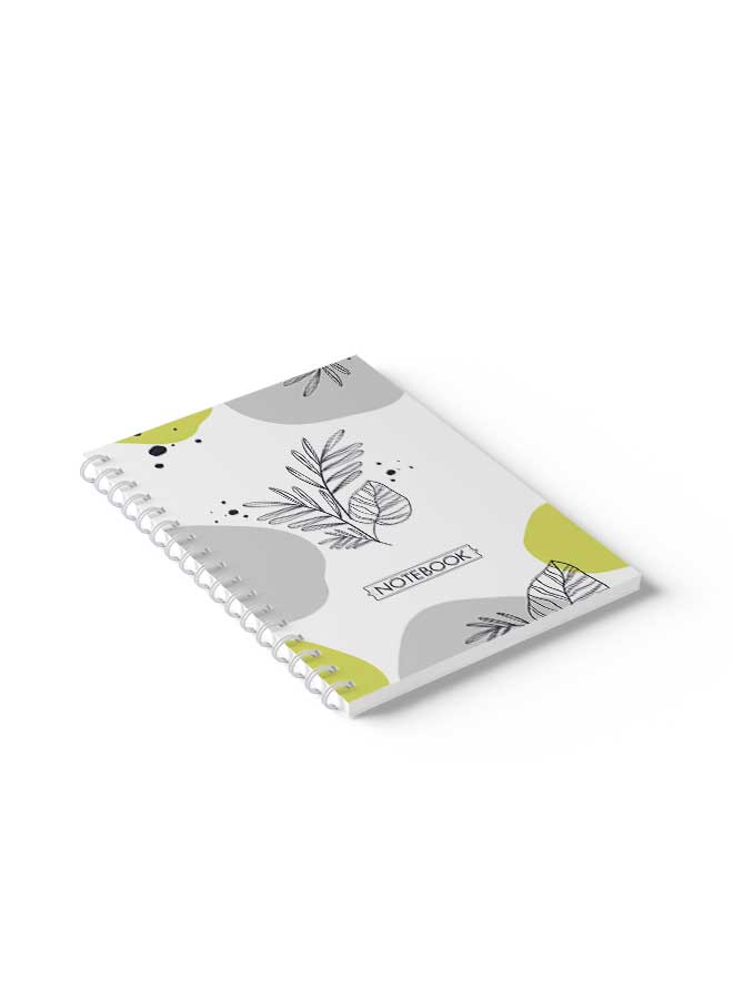 LOWHA Spiral Notebook Hand Draw Floral Design Black/White/Yellow  - Image 5