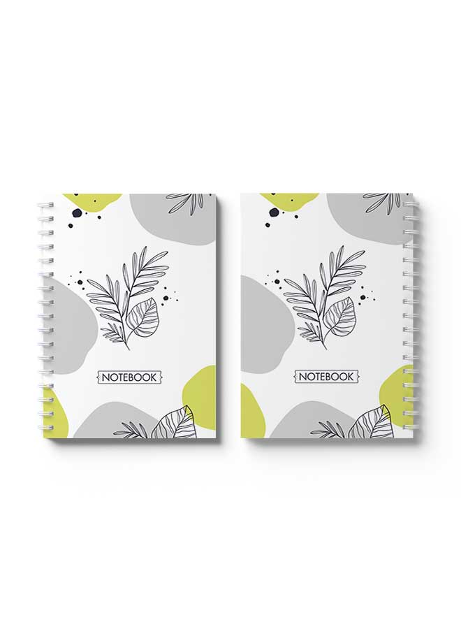 LOWHA Spiral Notebook Hand Draw Floral Design Black/White/Yellow  - Image 3