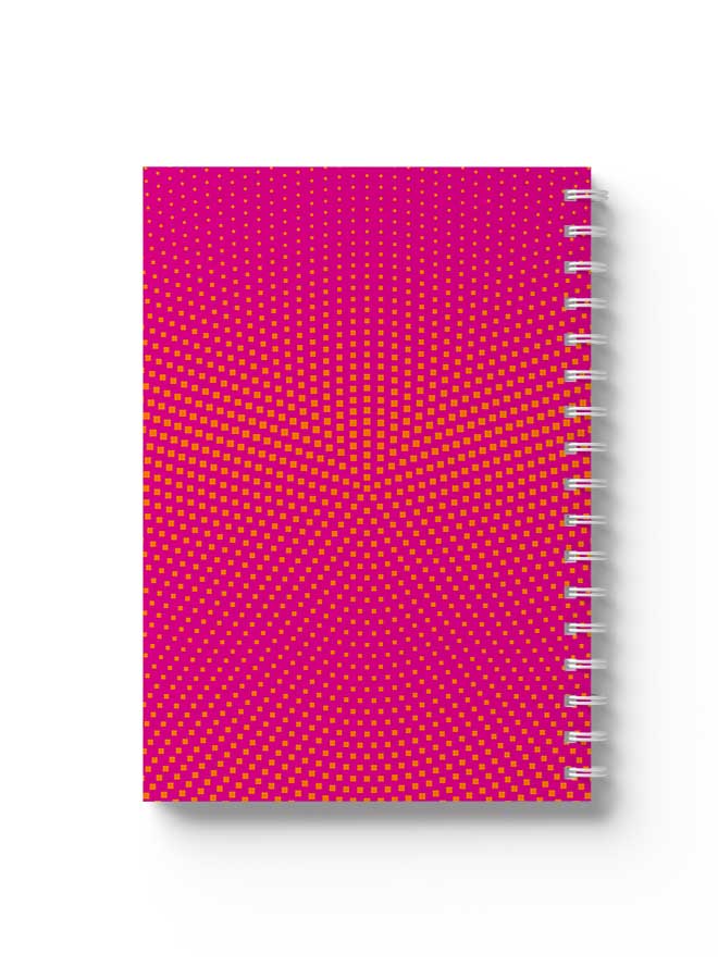 LOWHA Spiral Notebook Square Halftone Yellow Pattern Pink/Yellow - Image 1