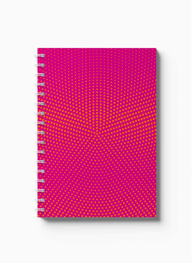 LOWHA Spiral Notebook Square Halftone Yellow Pattern Pink/Yellow - Image 2