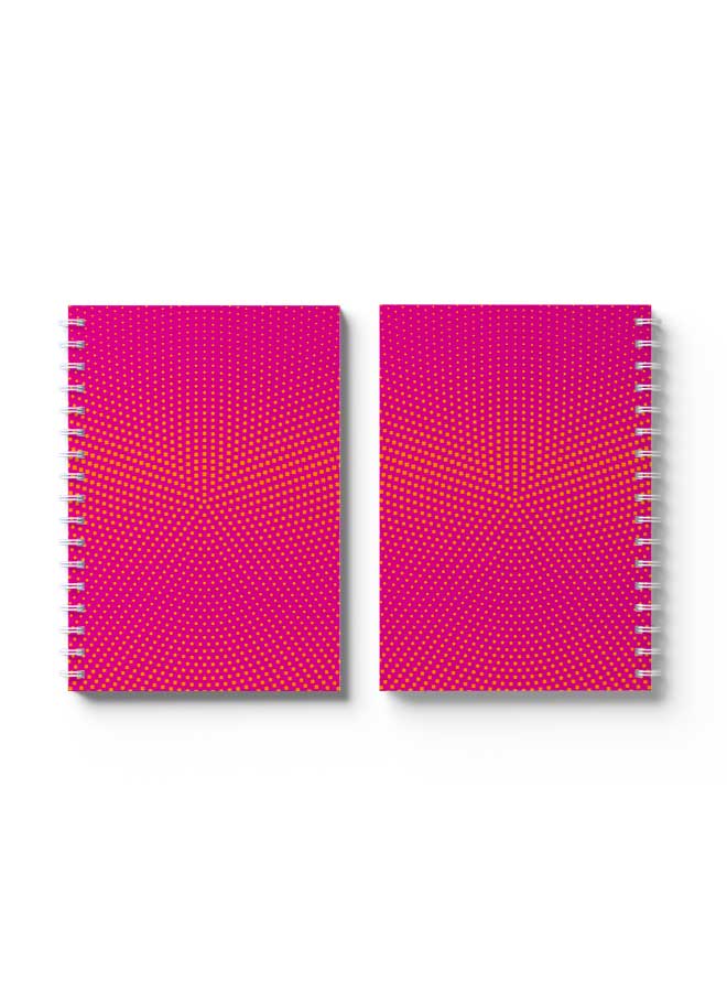 LOWHA Spiral Notebook Square Halftone Yellow Pattern Pink/Yellow - Image 3
