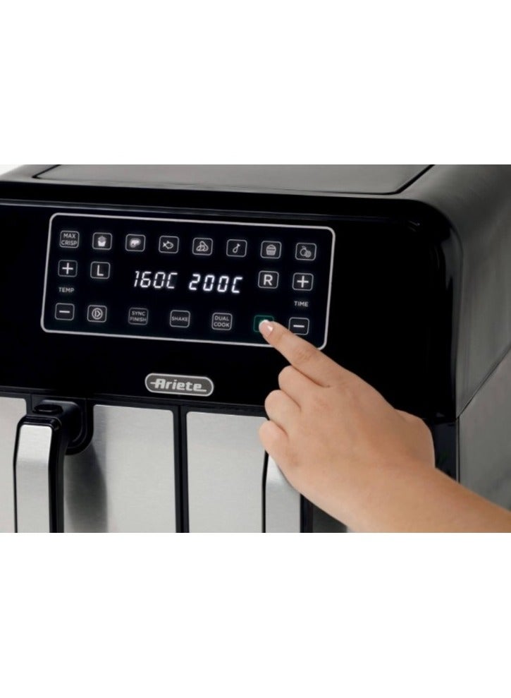 Ariete Air Fryer Dual Metal 4624-1700 W.-2 Non-Stick Baskets-8 L.- 8 L 1700 W 4624 black - Image 5