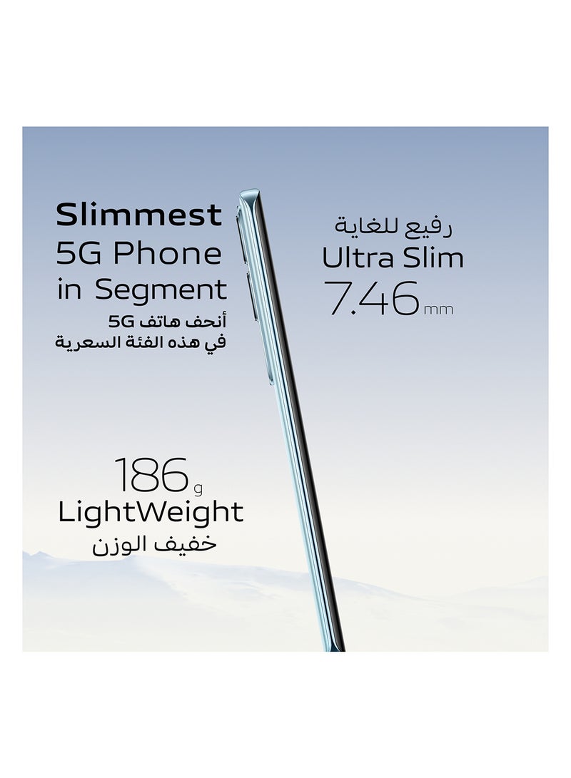 V29 5G Peak Blue، تأثير جسيمات ثلاثي الأبعاد مع زجاج، 12 جيجا بايت + 8 جيجا بايت رام 256 جيجا بايت، بورتريه ماستر - مع سماعات أذن هدايا، سوار لياقة ذكي واستبدال الشاشة لمدة 6 أشهر