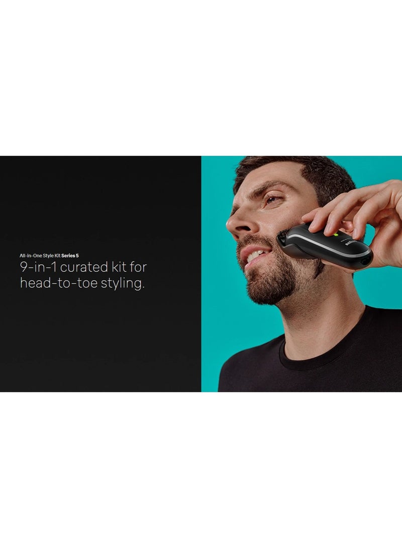 BRAUN - Series 5 Men's 9-in-1 Multi-Groomer for Body, Hair, Ear and Nose - Image 1