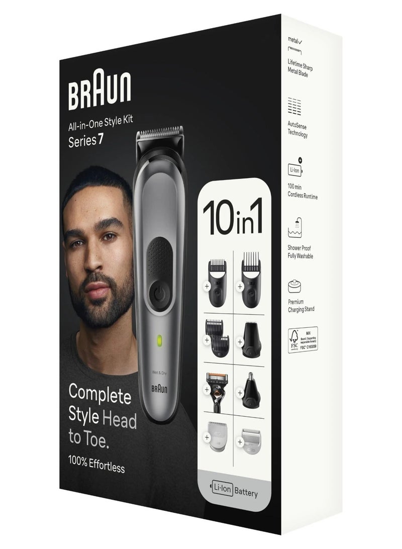 BRAUN Series 7 10-in-1 Body Grooming Kit for Hair, Beard, Ear, Nose and Body - Image 3