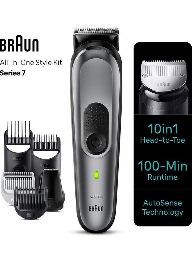 براون مجموعة العناية بالجسم 10 في 1 من السلسلة 7 للشعر واللحية والأذن والأنف والجسم - Image 4