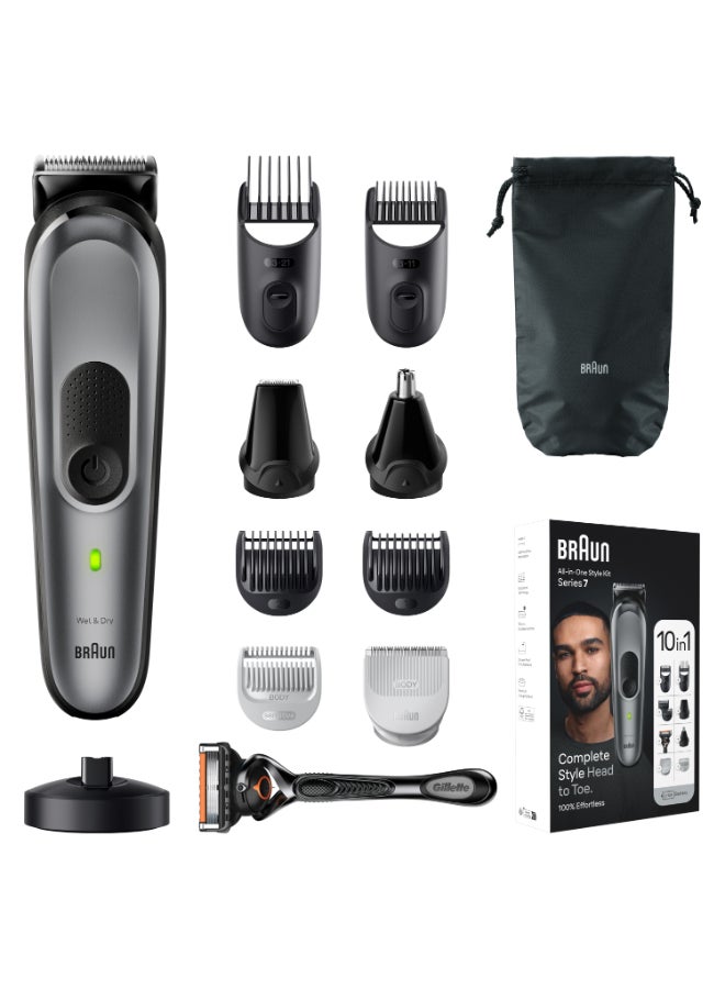 Braun All-In-One Style Kit Series 7 7420, 10-in-1 Kit for Beard, Hair, Manscaping & More - Image 1