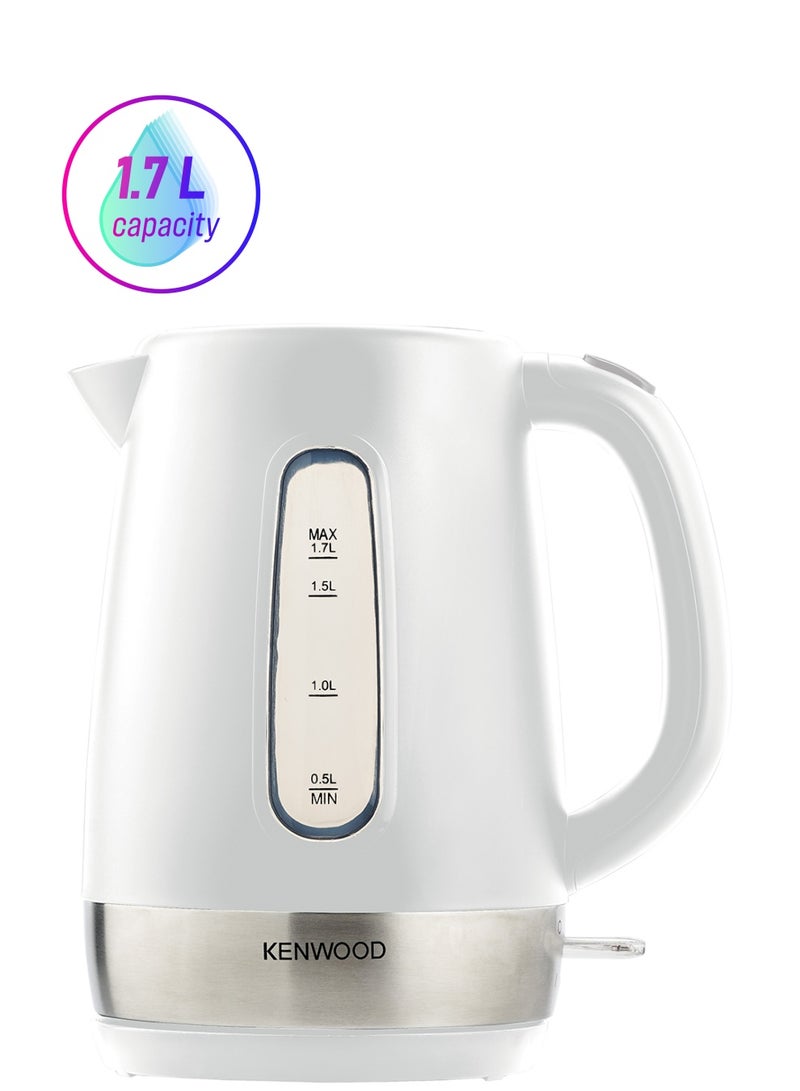 كينوود غلاية كهربائية لاسلكية مع إيقاف تشغيل تلقائي وفلتر شبكي قابل للإزالة - أبيض/فضي - Image 1