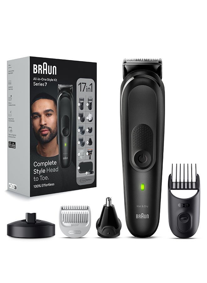 براون مجموعة العناية بالجسم بالكامل 17 في 1 الكل في واحد من السلسلة 7 مقاومة للماء مع حقيبة سفر ممتازة وحامل شحن - Image 2