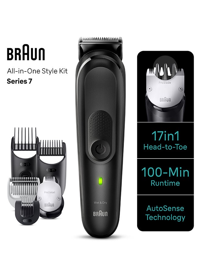 براون مجموعة العناية بالجسم بالكامل 17 في 1 الكل في واحد من السلسلة 7 مقاومة للماء مع حقيبة سفر ممتازة وحامل شحن - Image 4